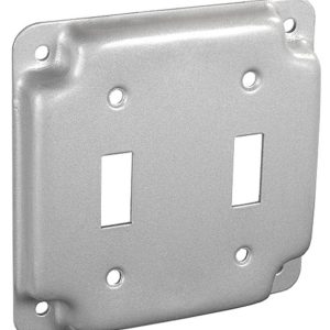 Garvin Southwire 4 Inch Square 1/2 Inch Raised Two Toggle Switch Industrial Surface Cover (G1936)