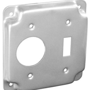 Garvin Southwire 4 Inch Square 1/2 Inch Raised Toggle Switch And Single Receptacle 1.406 Inch Industrial Surface Cover (G1937)