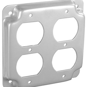Garvin Southwire 4 Inch Square 1/2 Inch Raised Two Duplex Receptacle Industrial Surface Cover (G1939)
