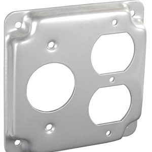 Garvin Southwire 4 Inch Square 1/2 Inch Raised Duplex And Single Receptacle 1.406 Inch Industrial Surface Cover (G1940)