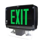 Profusion LED INDCWLEZU1G615B-CW Single Face Green Letters 6V/15W Cold Weather LED NEMA4X/NSF Exit Emergency Combo