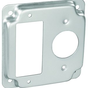 Garvin Southwire 4 Inch Square 1/2 Inch Raised Industrial Surface Cover With (1) Decorative/GFI And (1) Single REC (G1952)