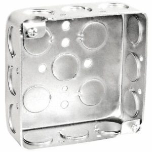 Garvin Southwire 4 Square Junction Box Welded 1-1/2 Inch Deep (12) 1/2 Inch Side Knockouts (52151-1/2)