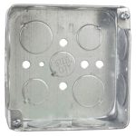 Garvin Southwire 4 Square Junction Box Welded 1-1/2 Inch Deep (8) 3/4 Inch Side Knockouts (52151-3/4)