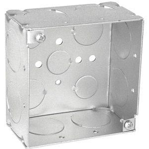 Garvin Southwire 4 Square Junction Box 2-1/8 Inch Deep (8) 1 Inch Side Knockouts (52171-1)