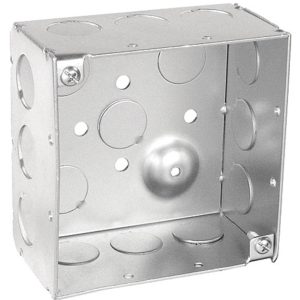 Garvin Southwire 4 Square Junction Box 2-1/8 Inch Deep (12) 1/2 Inch Side Knockouts (52171-1/2)