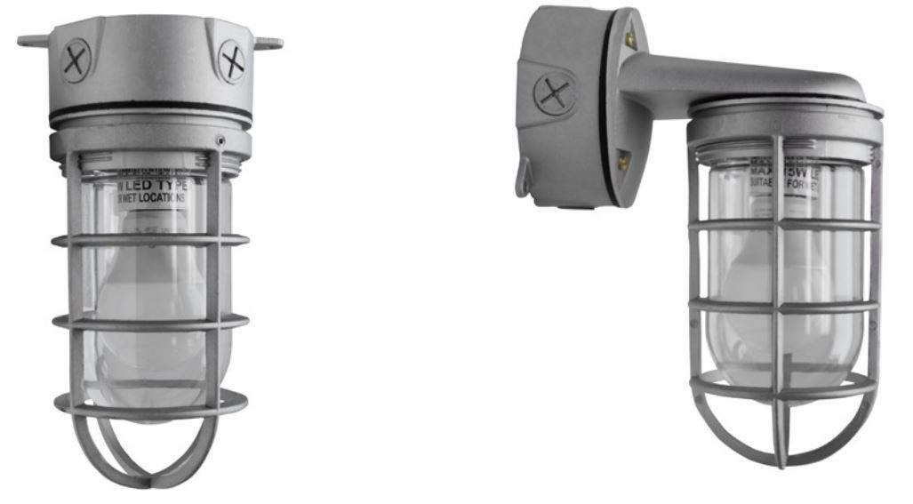 MaxLite JJW12001 JELLY JAR WALL MOUNTED 120V E26 SOCKET WET SILVER W/ 9W A19 SBLED LAMP 3000K