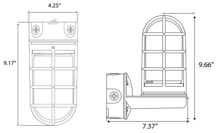 MaxLite JJW12001 JELLY JAR WALL MOUNTED 120V E26 SOCKET WET SILVER W/ 9W A19 SBLED LAMP 3000K