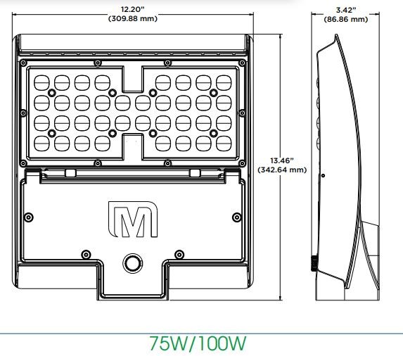 MaxLite M100H4N-CSBKCR M SERIES 100W, 277-480V, TYPE 4N, CCT SELECT 3/4/5K, BRONZE, SLIPFITTER, C-MAX COMPATIBLE