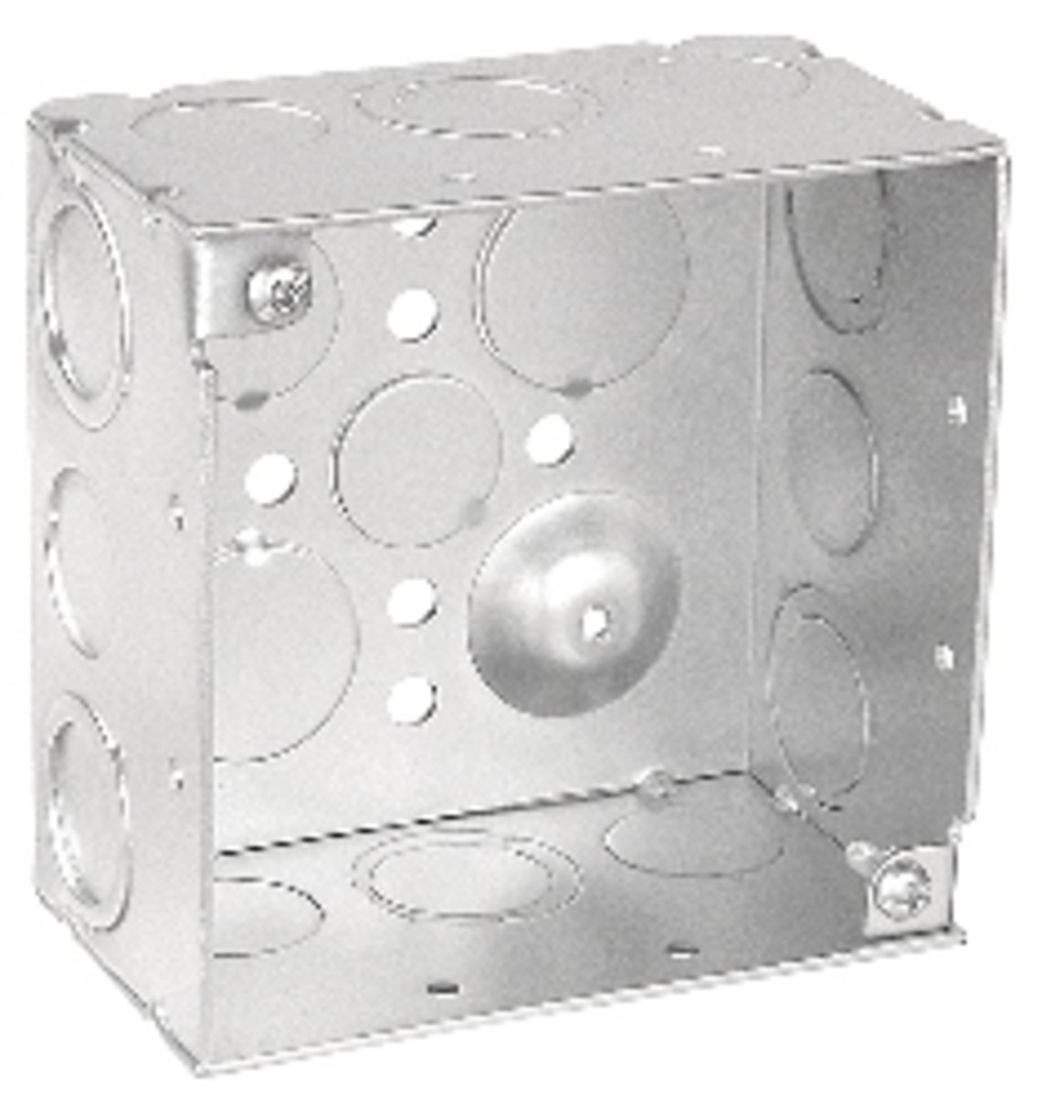 Garvin Southwire 4 Square Junction Box 2-1/8 Inch Deep (6) 1/2 Inch And (6) Combination Side Knockouts (52171-S)