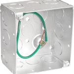 Garvin Southwire 4 Square Junction Box 2-1/8 Inch Deep With Pre-Installed 8 Inch Ground Wire (4) 1/2 Inch And (6) (52171-SPT)