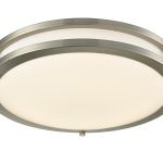 Westgate FDL-16-MCT5 16 Inch LED Double Ring Flush Mount 24W 1800Lm 5 CCT 120V R80 Dimmable Brushed Nickel