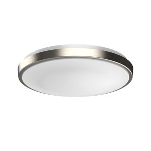 Westgate FSL-15-MCT5 15 Inch LED Single Ring Flush Mount 24W 1800Lm 5 CCT 120V R80 Dimmable Brushed Nickel