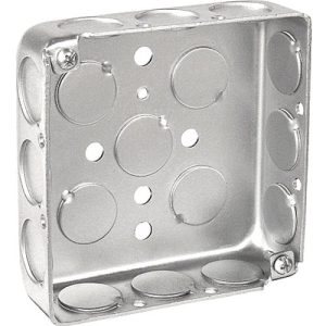 Garvin Southwire 4 Square Junction Box Drawn 1-1/2 Inch Deep (12) 1/2 Inch Side Knockouts (52151-1/2DR)
