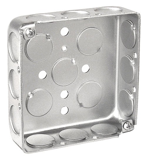 Garvin Southwire 4 Square Junction Box Drawn 1-1/2 Inch Deep (12) 1/2 Inch Side Knockouts (52151-1/2DR)