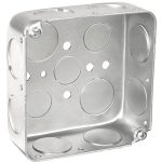 Garvin Southwire 4 Square Junction Box Drawn 1-1/2 Inch Deep (8) 3/4 Inch Side Knockouts (52151-3/4DR)