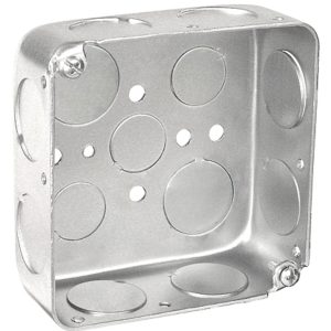 Garvin Southwire 4 Square Junction Box Drawn 1-1/2 Inch Deep (8) 3/4 Inch Side Knockouts (52151-3/4DR)