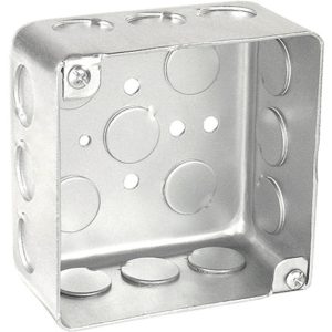 Garvin Southwire 4 Square Junction Box Drawn 2-1/8 Inch Deep (12) 1/2 Inch Side Knockouts (52171-1/2DR)