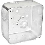 Garvin Southwire 4 Square Drawn Box 2-1/8 Inch Deep (8) 3/4 Inch Side Knockouts (52171-3/4DR)