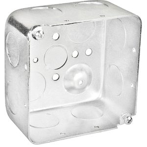 Garvin Southwire 4 Square Drawn Box 2-1/8 Inch Deep (8) 3/4 Inch Side Knockouts (52171-3/4DR)