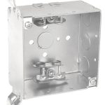 Garvin Southwire topaz 4 Inch Square Box MC Clamp 2-1/8 Inch Deep - 1/2 Inch And 3/4 Inch ECC (52171-BXPT)