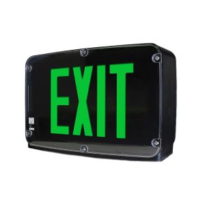 Profusion LED INDCWLEZU1G612W-NH Single Face Green Letters No Head 6V/12W LED NEMA4X/NSF Exit Emergency Combo