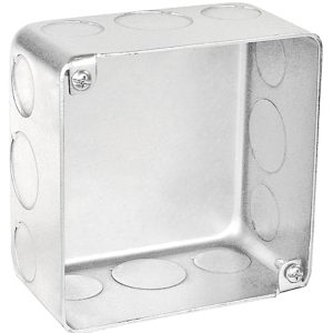 Garvin Southwire 4 Square Blank Bottom Junction Box 2-1/8 Inch Deep (8) 1/2 Inch And (4) 3/4 Inch Knockouts (52171-SBB)