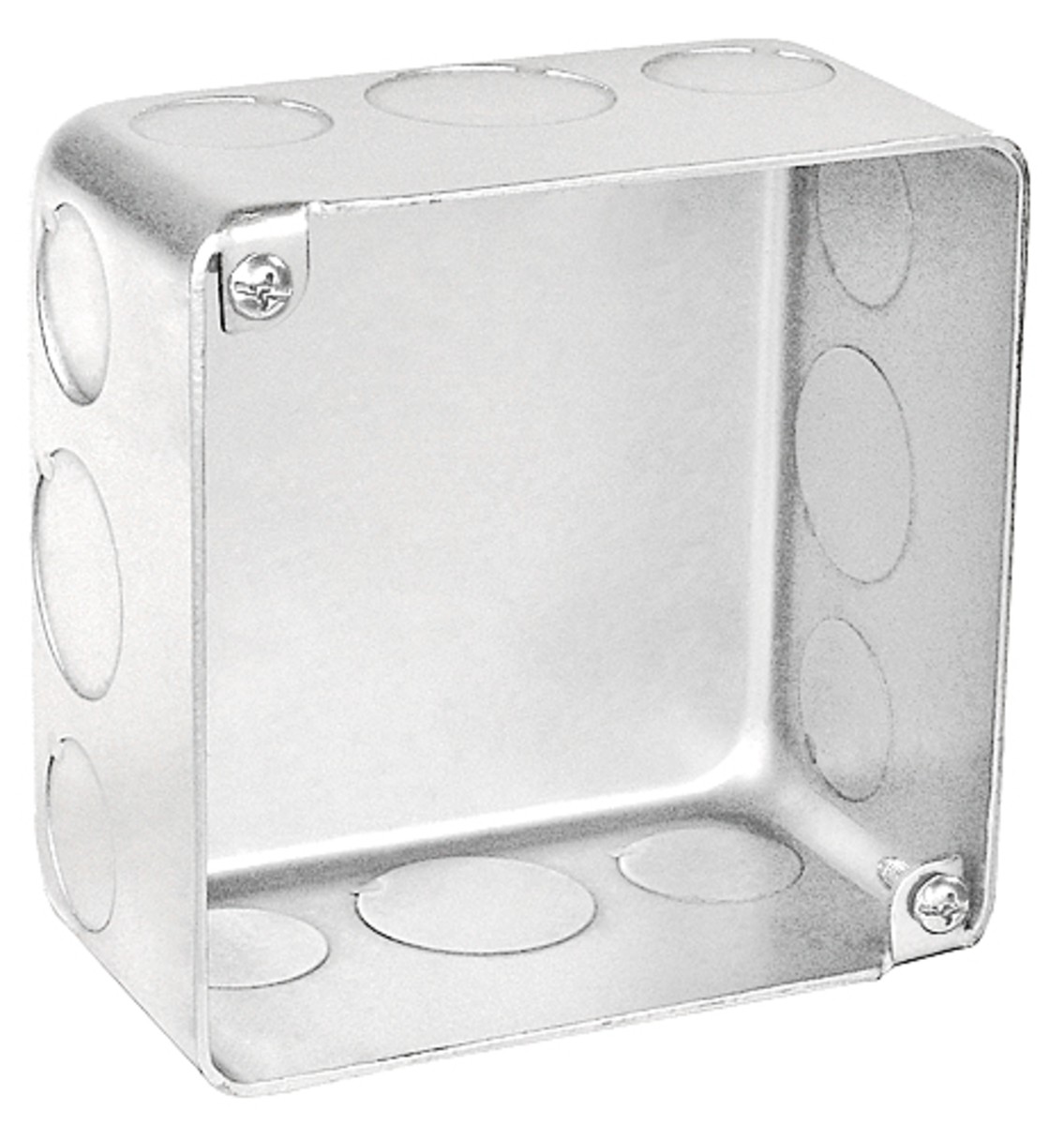 Garvin Southwire 4 Square Blank Bottom Junction Box 2-1/8 Inch Deep (8) 1/2 Inch And (4) 3/4 Inch Knockouts (52171-SBB)