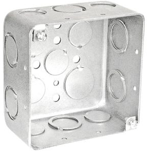 Garvin Southwire 4 Square Junction Box Drawn 2-1/8 Inch Deep (4) 1/2 Inch And (6) Combination Side Knockouts (52171-SDR)