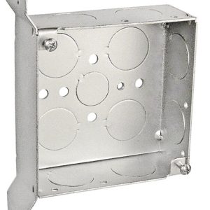 Garvin Southwire 4 Square Junction Box 1-1/2 Inch Deep Flat Vertical Bracket (6) 3/4 Inch Side Knockouts (52151-3/4F)