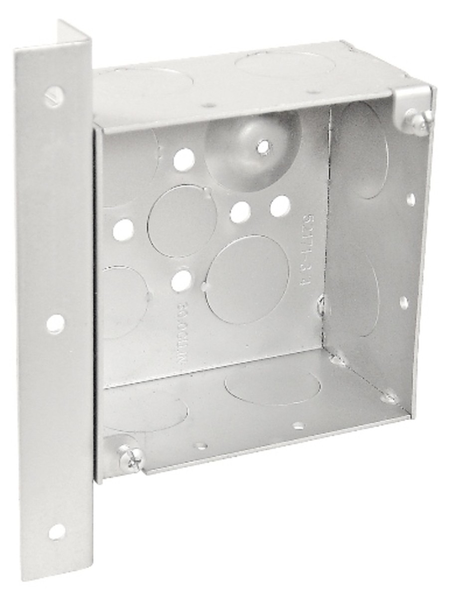 Garvin Southwire 4" Square Bracketed Box, 2-1/8" Deep - Welded, W/Conduit KO's