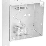 Garvin Southwire 4 Square Junction Box 2-1/8 Inch Deep With MC/BX Clamps And Vertical Right Angle Bracket (52171-ABBX)