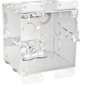 Garvin Southwire 4 Square Cut In Old Work Junction Box 2-1/8 Inch Deep Box Clamps (52171-OWBX)