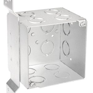 Garvin Southwire 4 Square 3-1/2 Inch Extra Deep Junction Box Flat Vertical Bracket Combination Side Knockouts (52181-FS)