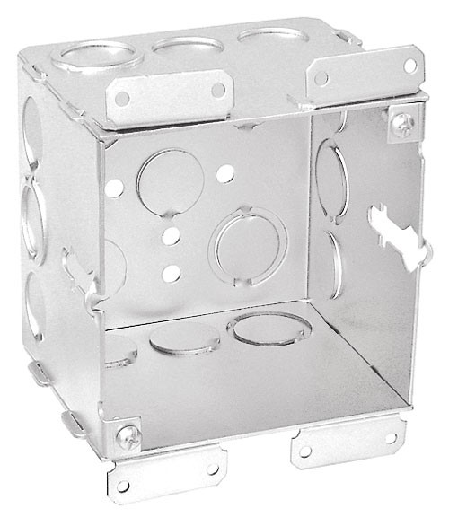 Garvin Southwire 4 Square 3-1/2 Inch Extra Deep Old Work Junction Box 1/2 And 3/4 Inch Side Knockouts (52181-OW)