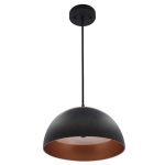Westgate LCFD-MCT5-BG Manufacturing 12 Inch Integrated LED Modern Dome Pendant 25W 1300Lm CCT Selectable Black/Gold