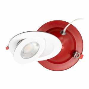 Lotus FR-LED-6-S15W-5CCT-FG-WH 6" Round Floating Gimbal LED 2-Hour Fire Rated 15W 5CCT 1200 lm Air-Tight Type IC Wet CRI 90+