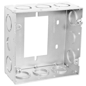 Garvin Southwire 4-11/16 Welded Extension Box Converts One Gang To 4-11/16 Square 2-1/8 Inch Deep 1/2 And 3/4 (73171-SUB)