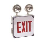 Profusion LED CWLXTEREM Red Letters, Wet Location Combo, LED Exit/Emergency Light