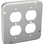 Garvin Southwire 4-11/16 Industrial Surface Cover 1/2 Inch Raised Two Duplex Receptacle (72C39)