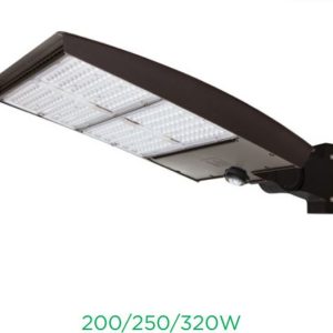 MaxLite M320H5S-CSBACR M SERIES 320W, 277-480V, TYPE 5S SQUARE, CCT SELECT 3/4/5K, BRONZE, ARM, C-MAX COMPATIBLE