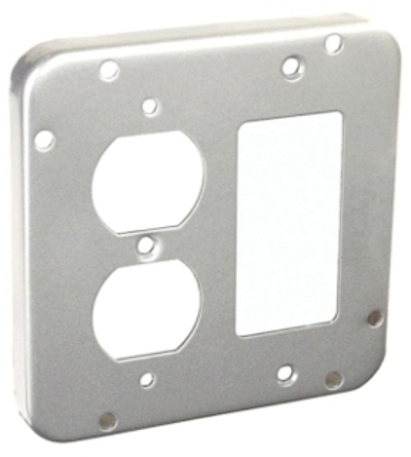 Garvin Southwire 4-11/16 Industrial Surface Cover 1/2 Inch Raised Duplex Receptacle And GFCI/Decorative (72C51)