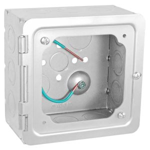 Garvin Southwire Garvin 5 Inch Square 3 Inch Deep Box Assembly With Hinged Device Ring Mounting Plate (5PF5075)