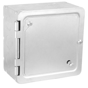 Garvin Southwire 5 Inch Square Box With Blank Hinged Cover 3 Inch Deep 1/2 And 3/4 Knockout (HP-0000)