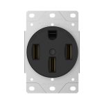 Tania Wiring Devices TAN-379B 50A Flush Mounting Receptacle, 125/250 Volt, NEMA 14-50R, 3-Pole, 4-Wire