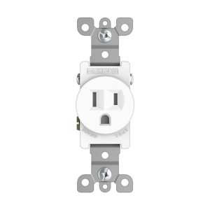 Tania Wiring Devices TAN-94W Single Receptacle Outlet, 15 Amp/125 Volt, NEMA 5-15R, 2-Pole, 3-Wire