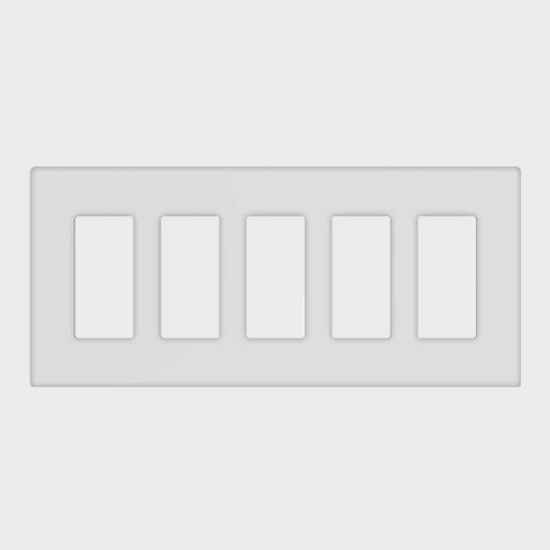 Tania Wiring Devices TAN-D0070-5W-S 5-Gang Decorator Screwless Wall Plate