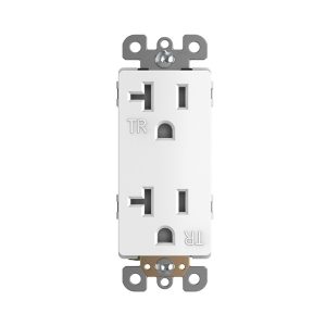 Tania Wiring Devices TAN-D7103W Decorator Duplex Receptacle, 20 Amp/125 Volt, Tamper Resistant, 2-Pole, 3-Wire