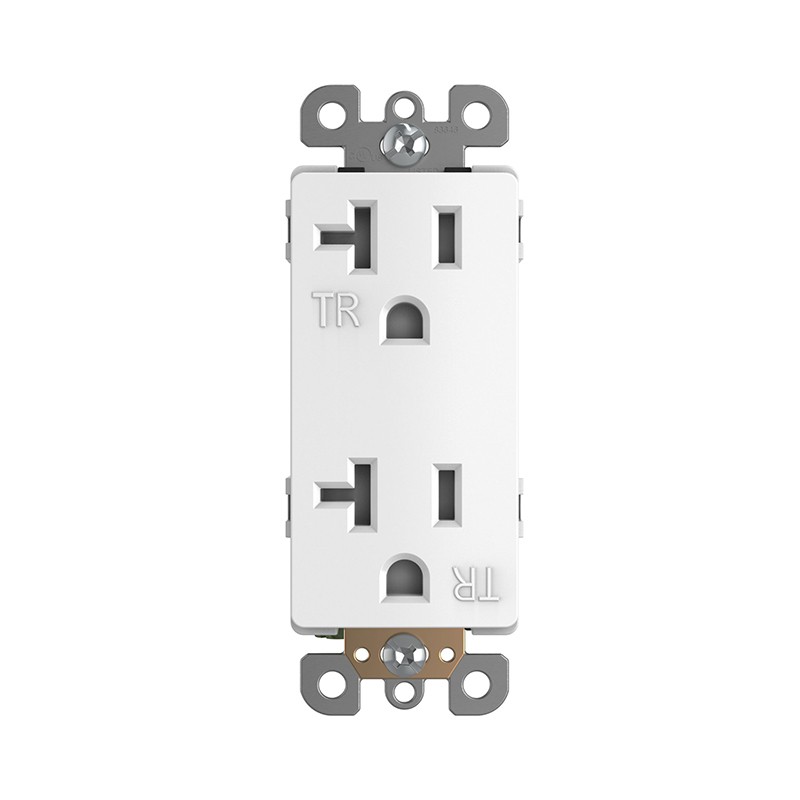 Tania Wiring Devices TAN-D7103W Decorator Duplex Receptacle, 20 Amp/125 Volt, Tamper Resistant, 2-Pole, 3-Wire