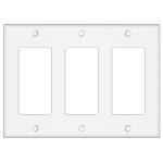 Tania Wiring Devices TAN-71-3W 3-Gang Toggle Switch Wall Plate, Standard Size